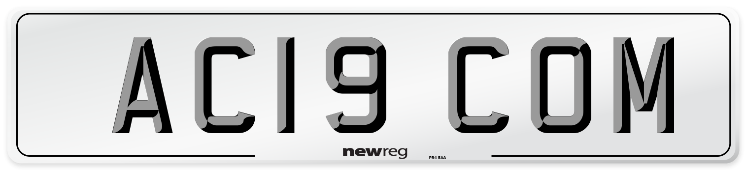 AC19 COM Number Plate from New Reg